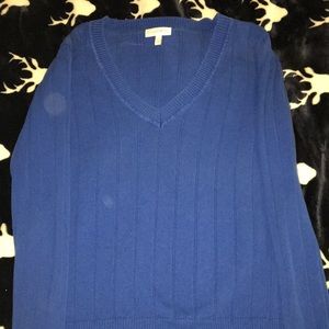 Navy Blue V-neck Sweater